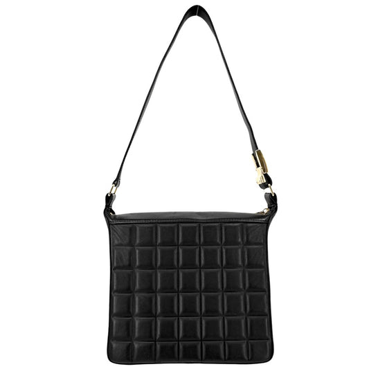【開店SALE】 CHANEL シャネル ショルダーバッグ チョコバー ココマーク ラムスキン ブラック 黒 ゴールド金具 レディース【中古品】