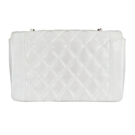 CHANEL シャネル ショルダーバッグ ダイアナ25 チェーンショルダー 3番台 ココマーク ホワイト 白 レディース【中古品】