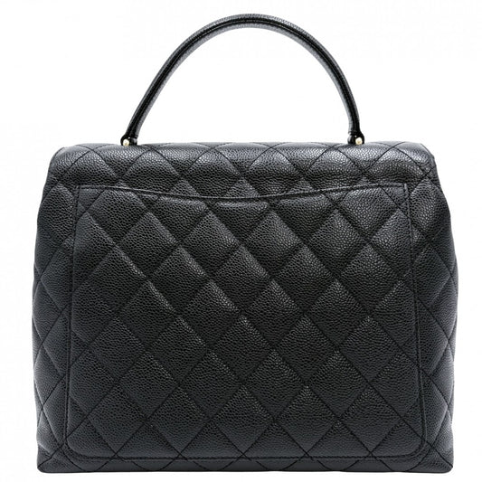 CHANEL シャネル ハンドバッグ マトラッセ ココマーク ターンロック トップハンドル A12397 キャビアスキン ブラック 黒 ゴールド金具 レディース【中古品】