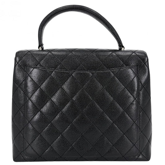 CHANEL シャネル ハンドバッグ マトラッセ ココマーク ターンロック トップハンドル A12397 キャビアスキン ブラック 黒 シルバー金具 レディース【中古品】