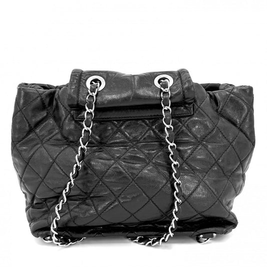 【開店SALE】 CHANEL シャネル リュック マトラッセ バックパック チェーンショルダー ターンロック ココマーク レザー ブラック 黒 シルバー金具 レディース【中古品】