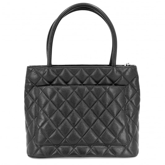 CHANEL シャネル ハンドバッグ マトラッセ 復刻トート トートバッグ ココマーク キャビアスキン ブラック 黒 シルバー金具 レディース【中古品】