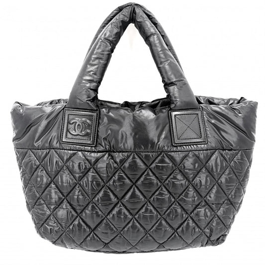 CHANEL シャネル ハンドバッグ コココクーンPM リバーシブル トートバッグ ココマーク Coco Cocoon マトラッセ ナイロン ブラック 黒 ボルドー シルバー金具 レディース【中古品】