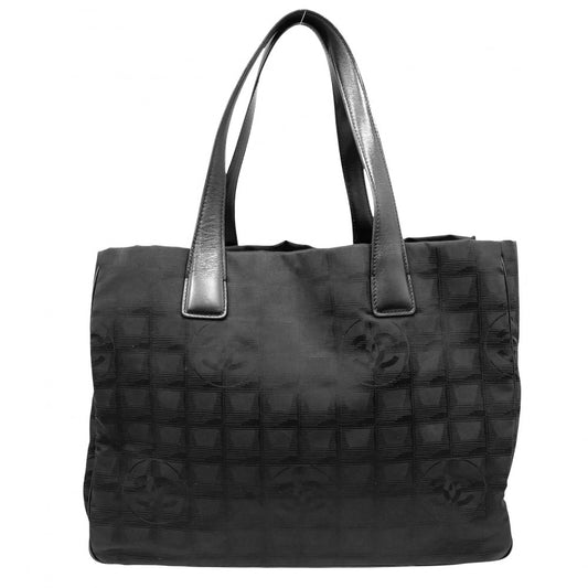【開店SALE】 CHANEL シャネル トートバッグ ニュートラベルライン トートMM ハンドバッグ ココマーク ココ 鞄 かばん A15991 レザー ナイロンキャンバス ブラック 黒 シルバー金具 レディース【中古品】