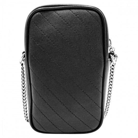 【開店SALE】 GUCCI グッチ ショルダーバッグ GG ブロンディ チェーンポシェット 小さめ かばん 鞄 760315 レザー ブラック 黒 シルバー金具 レディース【中古品】