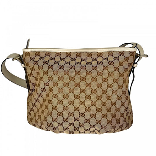GUCCI グッチ ショルダーバッグ 388930 GGキャンバス ベージュ ゴールド金具 レディース【中古品】