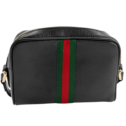 GUCCI グッチ ショルダーバッグ オフィディア スモール ポシェット 719885 レザー ブラック 黒 ゴールド金具 レディース【中古品】