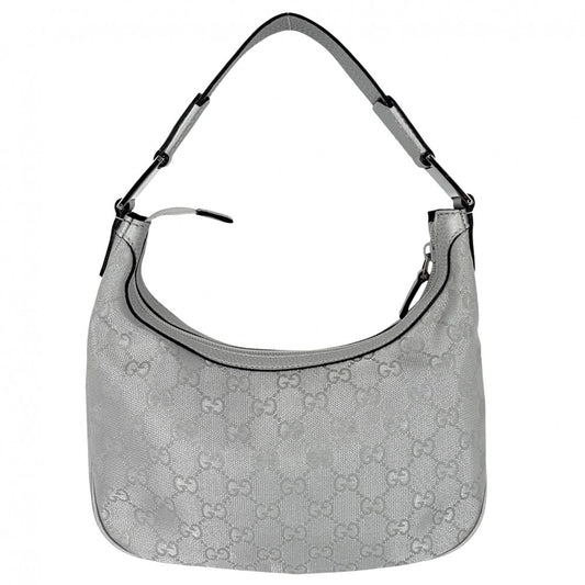 GUCCI グッチ ハンドバッグ スモールウェブ ポップ ホーボー 263757 GGプラス レザー シルバー シルバー金具 レディース【中古品】