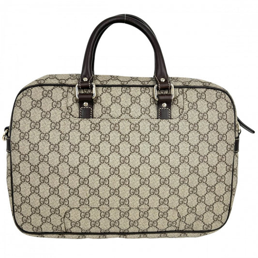 GUCCI グッチ ビジネスバッグ ブリーフケース ハンドバッグ 鞄 かばん 322287 GGスプリームキャンバス レザー ベージュ ブラウン 茶 ゴールド金具 レディース【中古品】