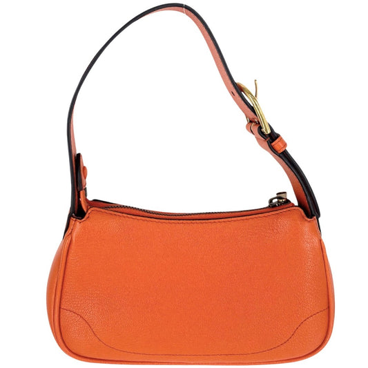 【開店SALE】 GUCCI グッチ ハンドバッグ GGマーモント アフロディーテ ミニバッグ 739076 レザー オレンジ ゴールド金具 レディース【中古品】