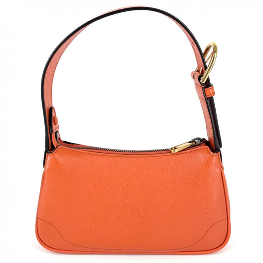 【開店SALE】 GUCCI グッチ ハンドバッグ GGマーモント アフロディーテ ミニバッグ 739076 レザー オレンジ ゴールド金具 レディース【中古品】