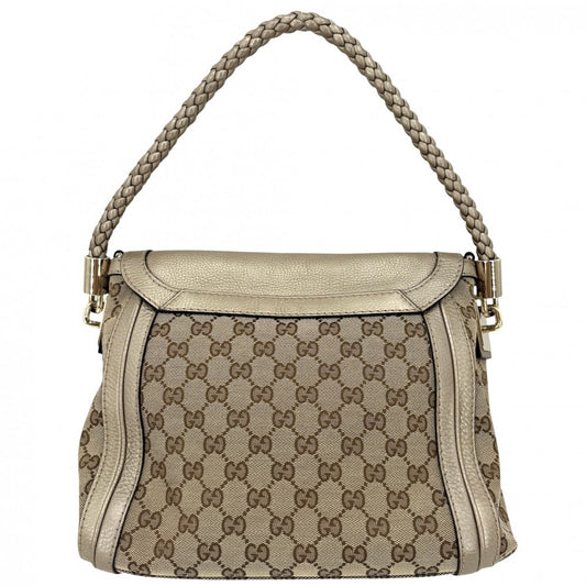 【開店SALE】 GUCCI グッチ 2WAY ベラ ハンドバッグ ショルダーバッグ 282301 GGキャンバス レザー ベージュ ゴールド ゴールド金具 レディース【中古品】