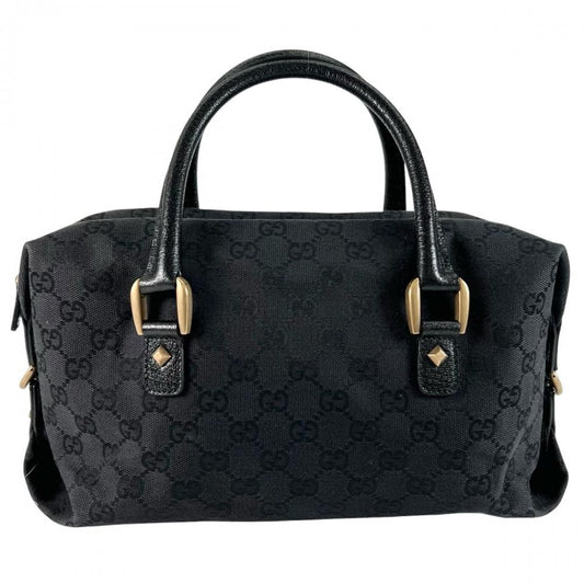 GUCCI グッチ ハンドバッグ モノグラム 120886 GGキャンバス レザー ブラック 黒 ゴールド金具 レディース【中古品】