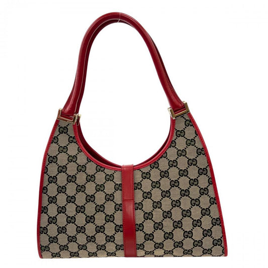 GUCCI グッチ ハンドバッグ ジャッキー 002・1067 GGキャンバス レザー レッド 赤 ゴールド金具 レディース【中古品】