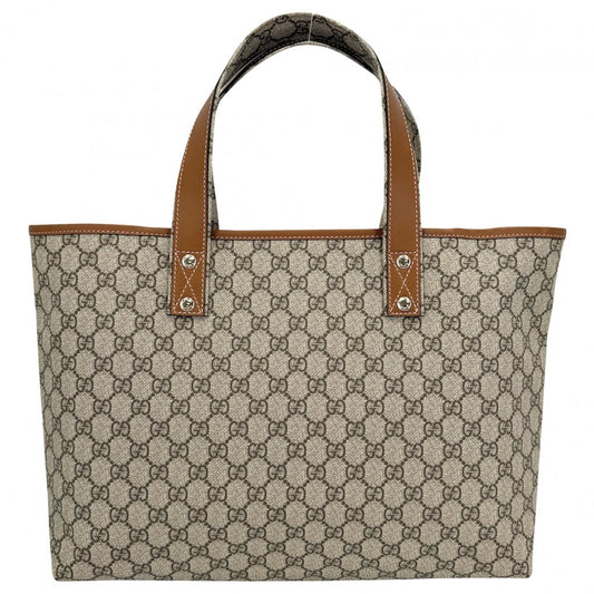 【開店SALE】 GUCCI グッチ トートバッグ ハンドバッグ シェリーライン A4対応 男女兼用 メンズ レディース 211134 GGスプリームキャンバス レザー ベージュ ブラウン 茶 ゴールド金具 ユニセックス【中古品】