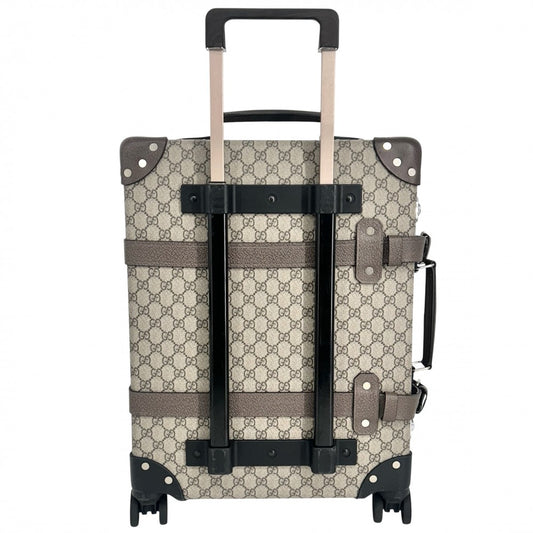 【開店SALE】 GUCCI グッチ キャリーバッグ グローブトロッター コラボ GGキャリーオンバッグ GLOBE TROTTER トランク スーツケース トラベルバッグ 533618 GGスプリームキャンバス レザー ベージュ ブラウン 茶 シルバー金具 ユニセックス【中古品】