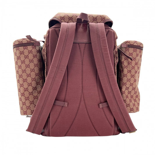 GUCCI グッチ リュック バックパック GGキャンバス 562911 ボルドー ゴールド金具 メンズ【中古品】
