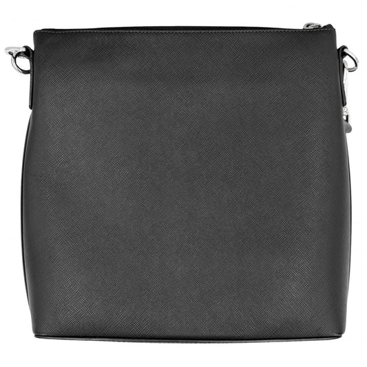 PRADA プラダ ショルダーバッグ トライアングルロゴ レザー ブラック 黒 シルバー金具 メンズ【中古品】