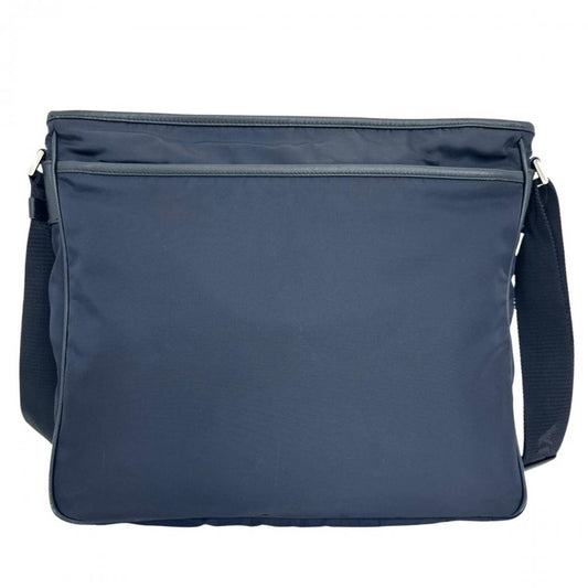 PRADA プラダ ショルダーバッグ メッセンジャーバッグ VA220M ナイロン サフィアーノレザー ネイビー 紺 シルバー金具 メンズ【中古品】