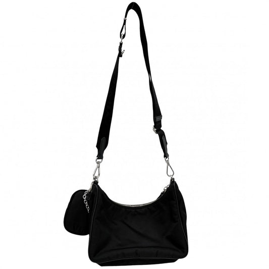 【開店SALE】 PRADA プラダ 2WAY Re-Edition2005 Re-Nylon ハンドバッグ ショルダーバッグ ポーチ付き トライアングルロゴ 1BH204 ナイロン ブラック 黒 シルバー金具 レディース【中古品】
