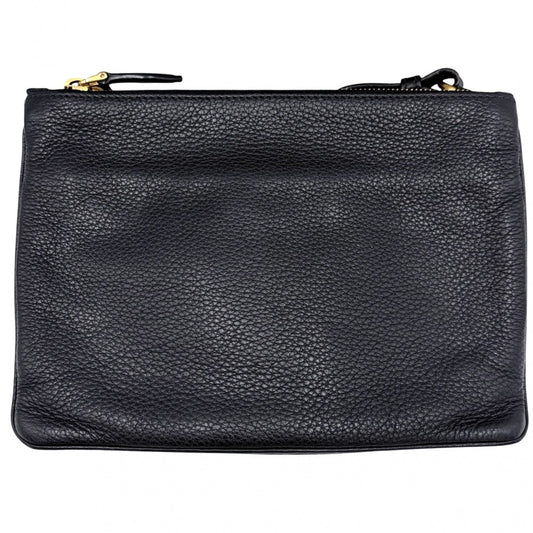 【開店SALE】 PRADA プラダ ショルダーバッグ メンズ レディース 男女兼用 1BH013 レザー ブラック 黒 ゴールド金具 ユニセックス【中古品】