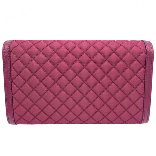 PRADA プラダ チェーンウォレット キルティング ショルダーバッグ ショルダーウォレット 財布 1M1437 ナイロン レザー ピンク ゴールド金具 レディース【中古品】