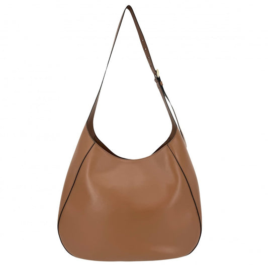 PRADA プラダ ショルダーバッグ トライアングルロゴ 1BC181 レザー ブラウン 茶 ゴールド金具 レディース【中古品】
