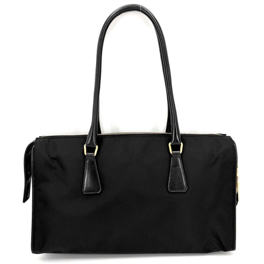 【開店SALE】 PRADA プラダ ハンドバッグ トライアングルロゴ トートバッグ BR0344 レザー ブラック 黒 ゴールド金具 レディース【中古品】