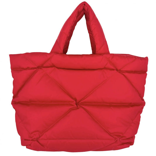 PRADA プラダ ハンドバッグ パデッドRe Nylon トートバッグ 2VG082 ナイロン レッド 赤 シルバー金具 レディース【中古品】