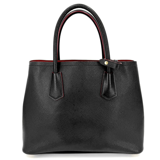 PRADA プラダ 2WAY ドゥーブレ ミディアム ハンドバッグ ショルダーバッグ トライアングルロゴ 1BG775 レザー ブラック 黒 ゴールド金具 レディース【中古品】