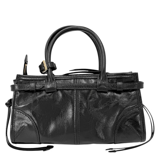 PRADA プラダ 2WAY ボニー ミニ ハンドバッグ ショルダーバッグ トライアングルロゴ 1BA486 レザー ブラック 黒 ゴールド金具 レディース【中古品】