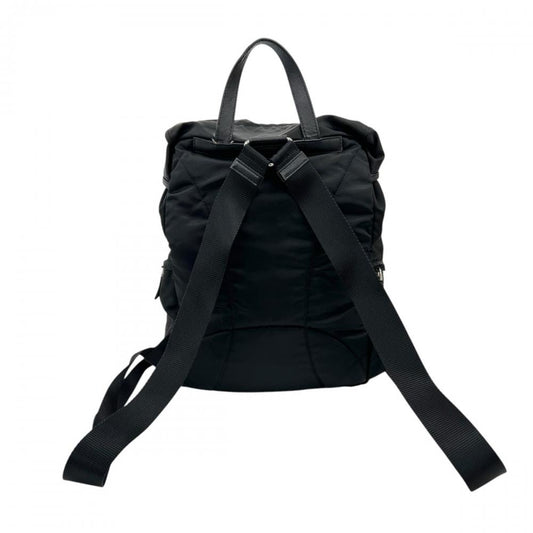 PRADA プラダ リュック トライアングルロゴ 1BZ039 ナイロン ブラック 黒 シルバー金具 レディース【中古品】