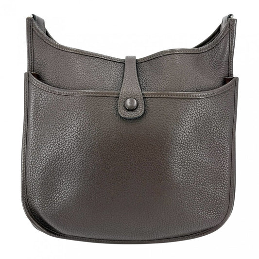 HERMES エルメス ショルダーバッグ エブリンPM 3 Evelyne □M刻印 レザー ブラウン 茶 シルバー金具 レディース 2009年【中古品】