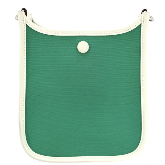 HERMES エルメス ショルダーバッグ ネオエヴリンTPM Neo Evelyne グリーン W刻印 キャンバス レザー ミント ヴェールフィズ シルバー金具 レディース 2024年【中古品】