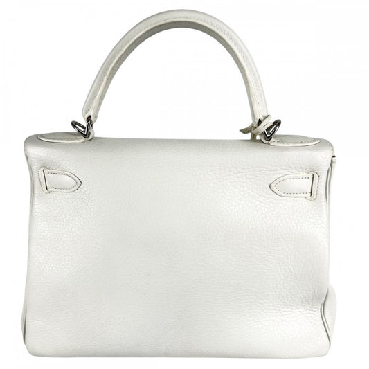 HERMES エルメス 2WAY ケリー28 ハンドバッグ ショルダーバッグ 内縫い □K刻印 トリヨンクレマンス ホワイト 白 シルバー金具 レディース 2007年【中古品】