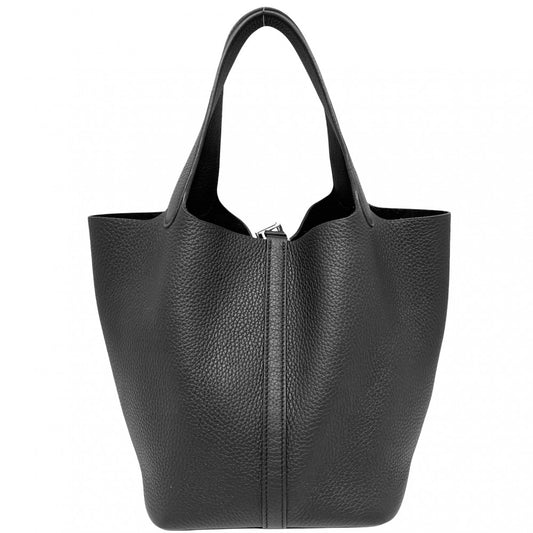 HERMES エルメス ハンドバッグ ピコタンロックMM W刻印 レザー ブラック 黒 シルバー金具 レディース 2024年【中古品】