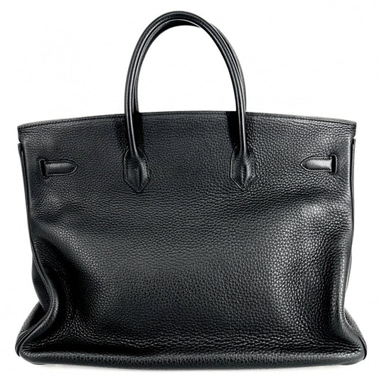 HERMES エルメス ハンドバッグ バーキン40 内縫い メンズ レディース 鞄 かばん □G刻印 レザー ブラック 黒 ゴールド金具 ユニセックス 2003年【中古品】
