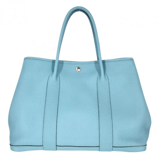 【開店SALE】 HERMES エルメス ハンドバッグ ガーデンパーティPM トートバッグ X刻印 ネゴンダ トワルオフィシェ ライトブルー系 シルバー金具 レディース 2016年【中古品】