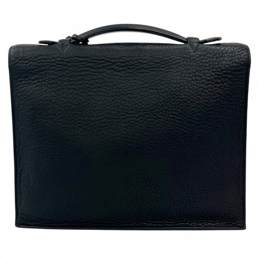 HERMES エルメス ハンドバッグ サックアデペッシュ27 レザー ブラック 黒 シルバー金具 レディース【中古品】