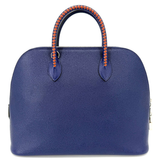 【開店SALE】 HERMES エルメス 2WAY ボリード1923 30 ハンドバッグ ショルダーバッグ トレサージュ C刻印 レザー ブルー 青 ブラウン 茶 シルバー金具 レディース 2018年【中古品】