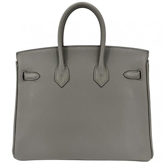 HERMES エルメス ハンドバッグ バーキン25 内縫い U刻印 レザー グレー ゴールド金具 レディース 2022年【中古品】