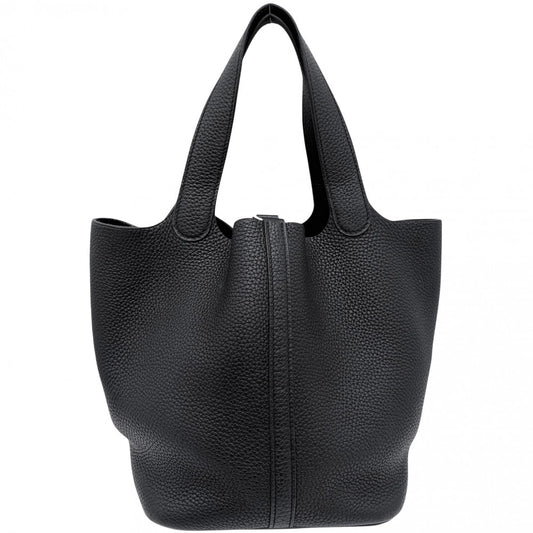 HERMES エルメス ハンドバッグ ピコタンロックMM X刻印 レザー ブラック 黒 シルバー金具 レディース 2016年【中古品】