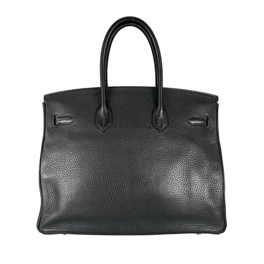 HERMES エルメス ハンドバッグ バーキン35 シルバー金具 □N刻 トリヨンクレマンス ブラック 黒 シルバー金具 レディース 2010年【中古品】