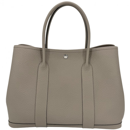 HERMES エルメス ハンドバッグ ガーデンパーティPM トートバッグ C刻印 レザー ベージュ シルバー金具 レディース 2018年【中古品】