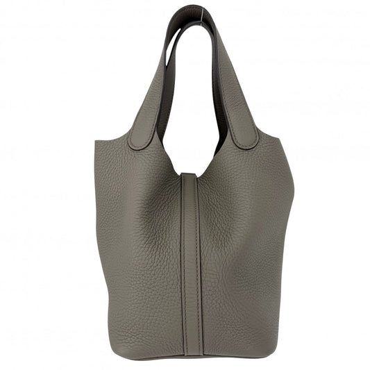 HERMES エルメス ハンドバッグ ピコタンロックPM A刻印 トリヨンクレマンス グレー系 シルバー金具 レディース 2017年【中古品】