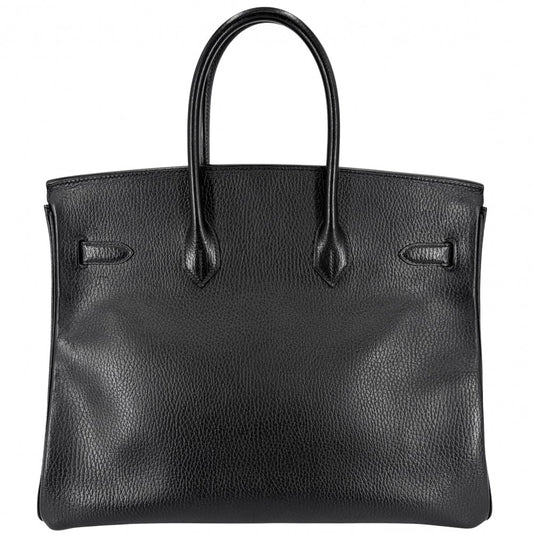 HERMES エルメス ハンドバッグ バーキン35 内縫い □C刻印 レザー ブラック 黒 ゴールド金具 レディース 1999年【中古品】