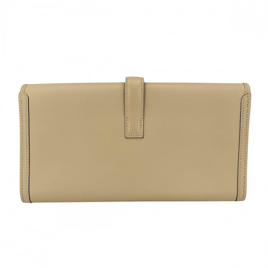 【開店SALE】 HERMES エルメス クラッチバッグ ジジェエラン29 セカンドバッグ メンズ レディース X刻印 レザー ベージュ ユニセックス 2016年【中古品】