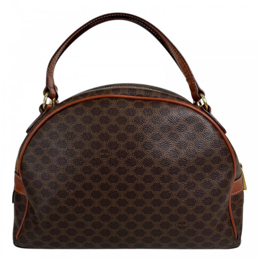 CELINE セリーヌ ショルダーバッグ マカダム レザー ブラウン 茶 ゴールド金具 レディース【中古品】
