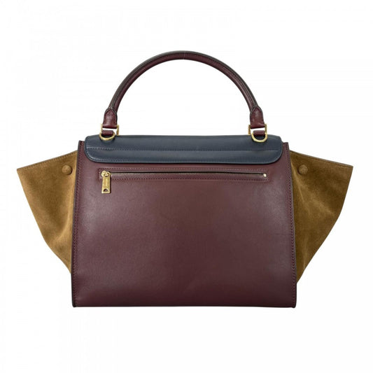 CELINE セリーヌ ハンドバッグ F-SN-0152 レザー ワインレッド ゴールド金具 レディース【中古品】