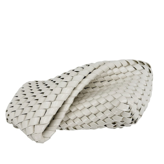 BOTTEGAVENETA ボッテガヴェネタ クラッチバッグ イントレチャート 小物入れ ポーチ エナメル ホワイト 白 シルバー金具 レディース【中古品】